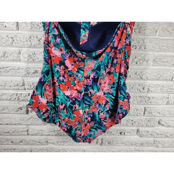 Catalina Women Swimsuit 2X 18W 20W Plus One Piece Built in Bra Halter FLO155XE - Picture 7 of 11